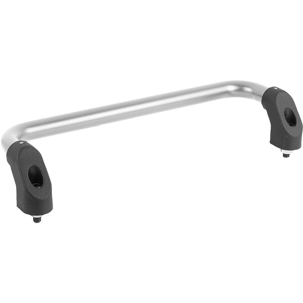 Tubular Handle Angled A=400, L=430, H=55, 5, Aluminum Natural Anodized Comp: Plastic, Black, D=M08X30